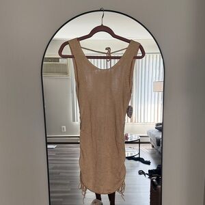 Beige Sleeveless Swim Coverup